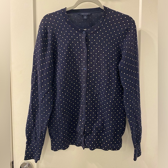 Tommy Hilfiger Sweaters - Tommy Hilfiger navy blue polka dot cardigan